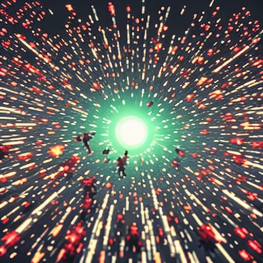 a crowd running toward a glowing hole, 3d mobile game render, soft lighting, mobile game ad